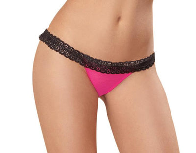 Open Back Panty with Heart Detail in Hot Pink