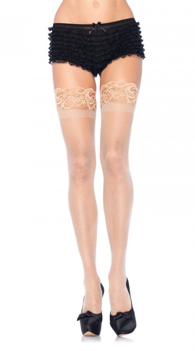 Stay Up Spandex Sheer Thigh Highs with Silicone Top