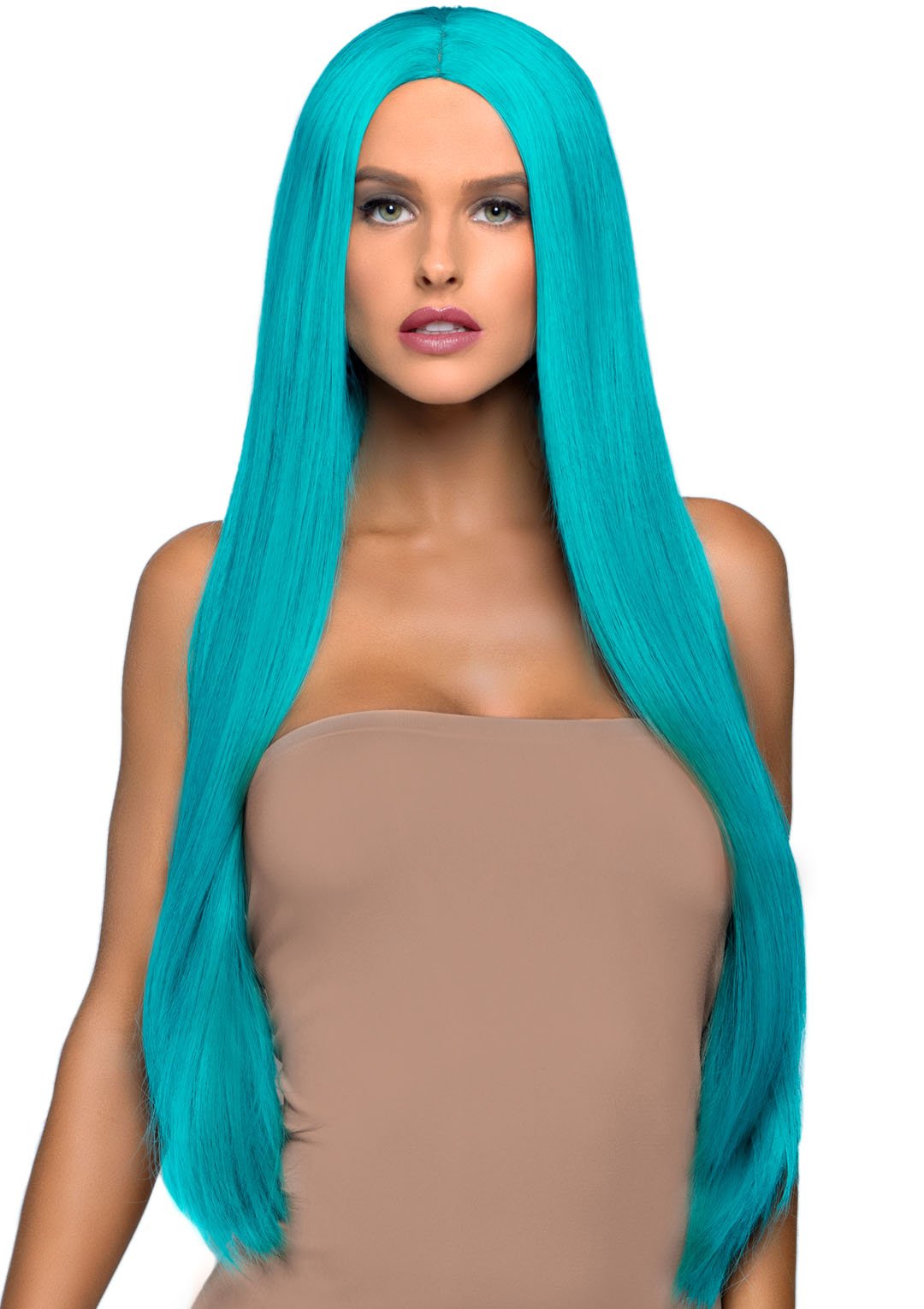 33 Inch Long Straight Center Part Wig