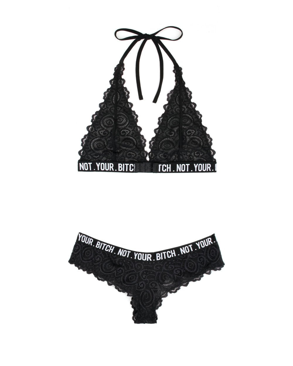 Not Your Bitch Bralette and Cheeky Panty Set