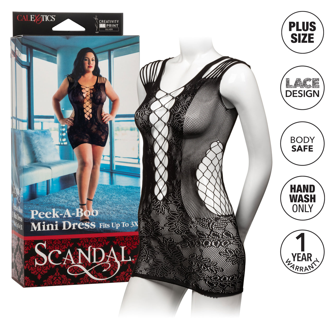 Scandal Plus Size Peek-A-Boo Mini Dress Curvy Size