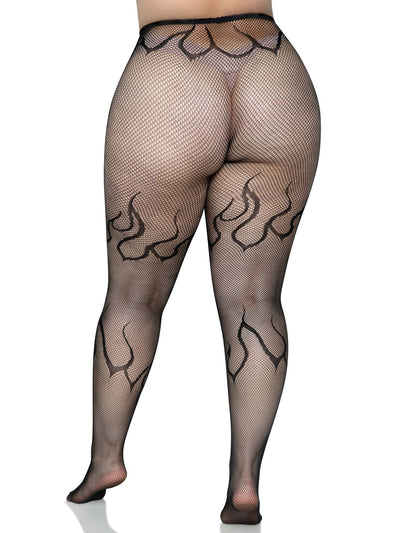 Flame Net Tights Curvy Size