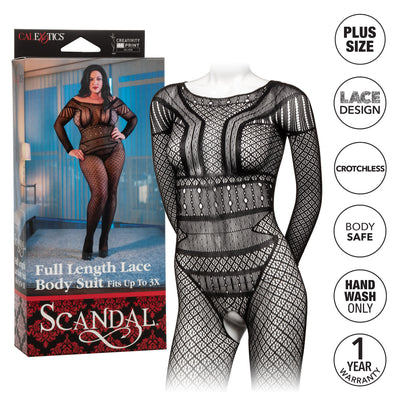 Scandal Plus Size Full Length Lace Body Suit Curvy Size