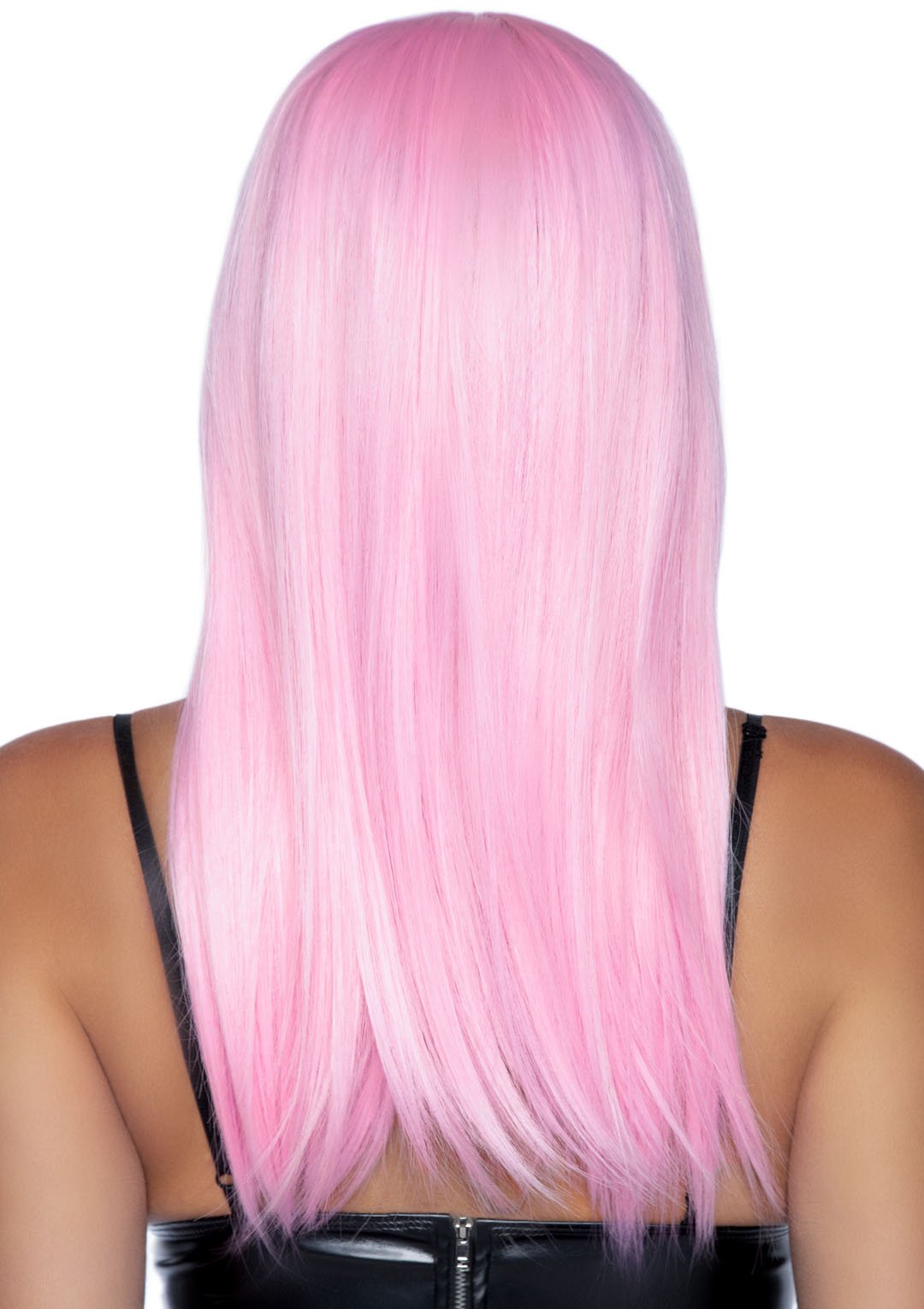 24 Inch Long Straight Bang Wig Pink