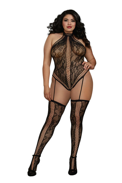 Teddy Bodystocking with Criss-Cross Details
