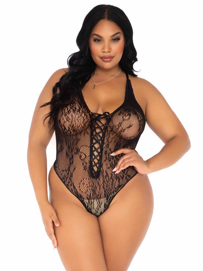 Floral Lace Thong Teddy